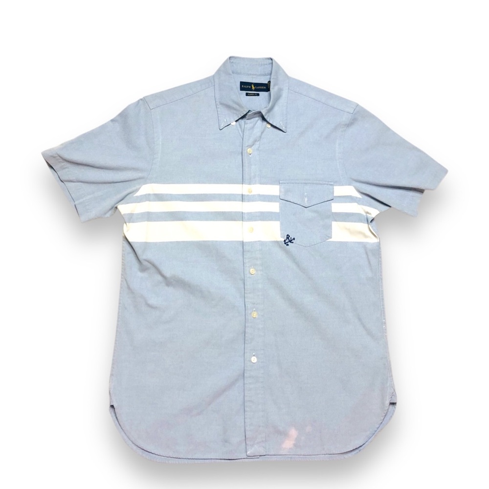 Ralph Lauren Blue and White Casual Button Down Shirt